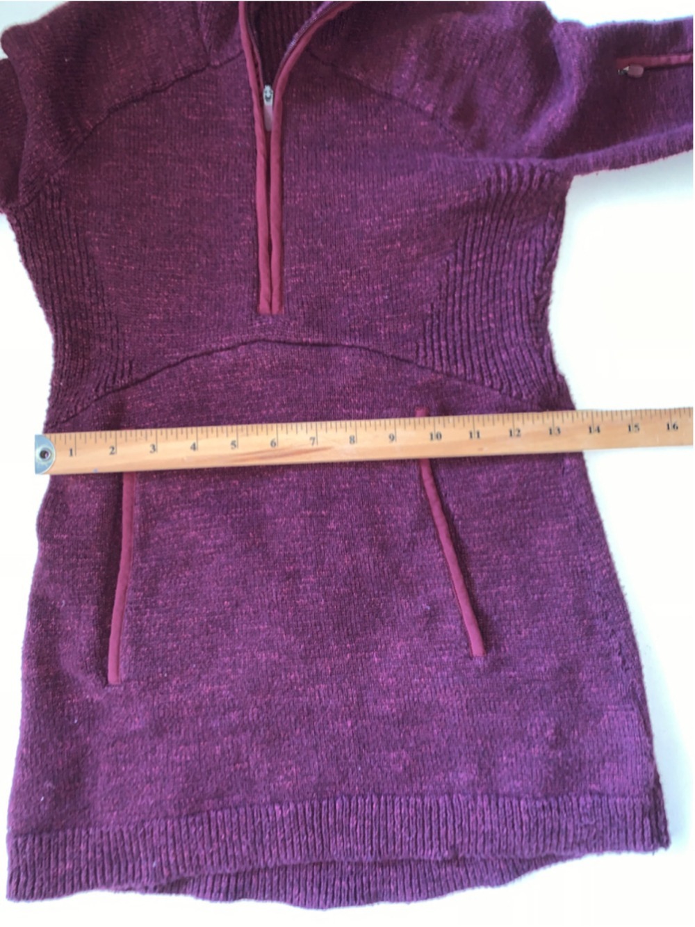 Women's lululemon summit stride Burgundy Quarter-Zip Knit Sweater, Size S - Picture 12 of 14